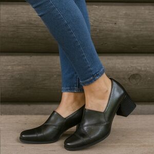 Franco Sarto NEW!! Roxy, Black Vegan Leather Block Heel, Comfort Loafer 9M